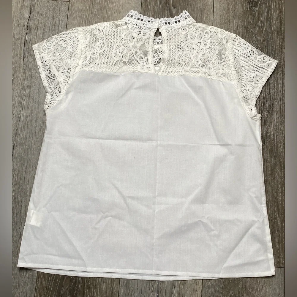Shein White Blouse Size Large - Picture 2 of 16